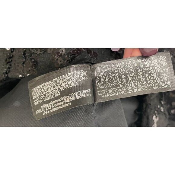 Zara Womens Sequin Blazer Jacket XS Black Fringe Textured Cropped 9659/630 NWT - Picture 11 of 16